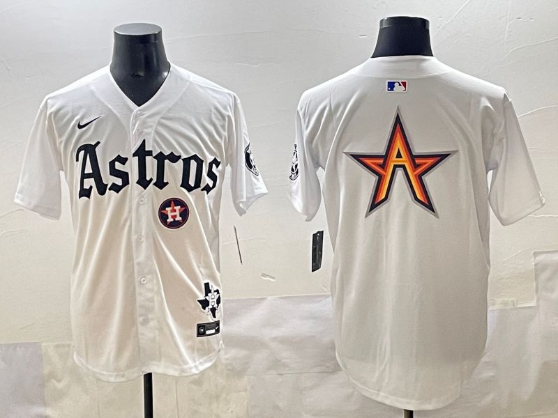 Men 2025 Houston Astros Blank White Five generations Joint Name Nike MLB Jersey style 12